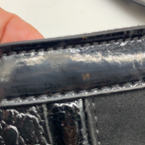 Marc Chantal M.C. Black Alligator Embossed Suede Patent Shoulder Bag. BP1607 - Picture 12 of 12